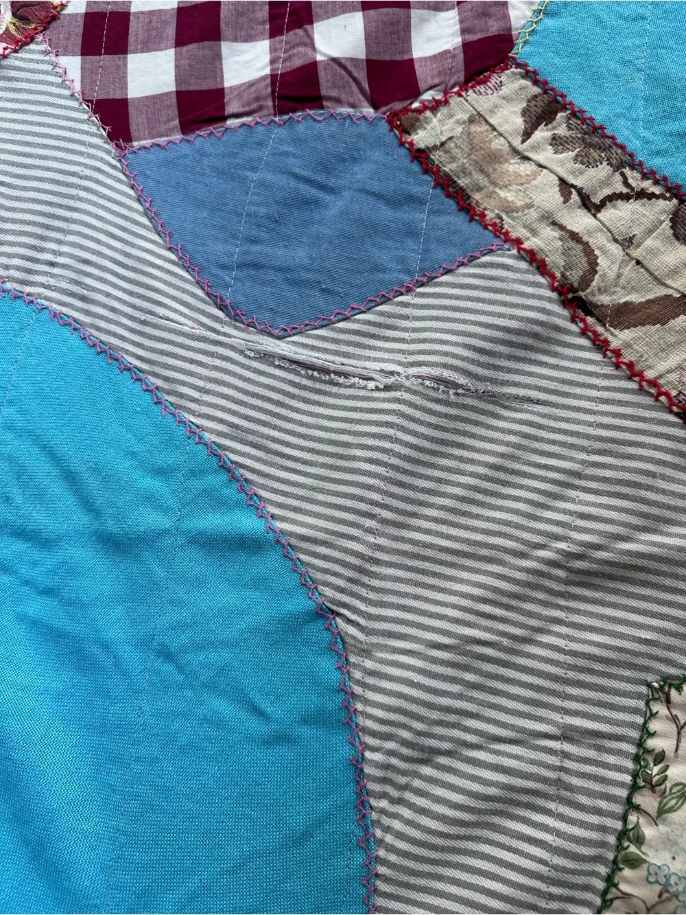 Hand sewn Patchwork Quilt Vintage